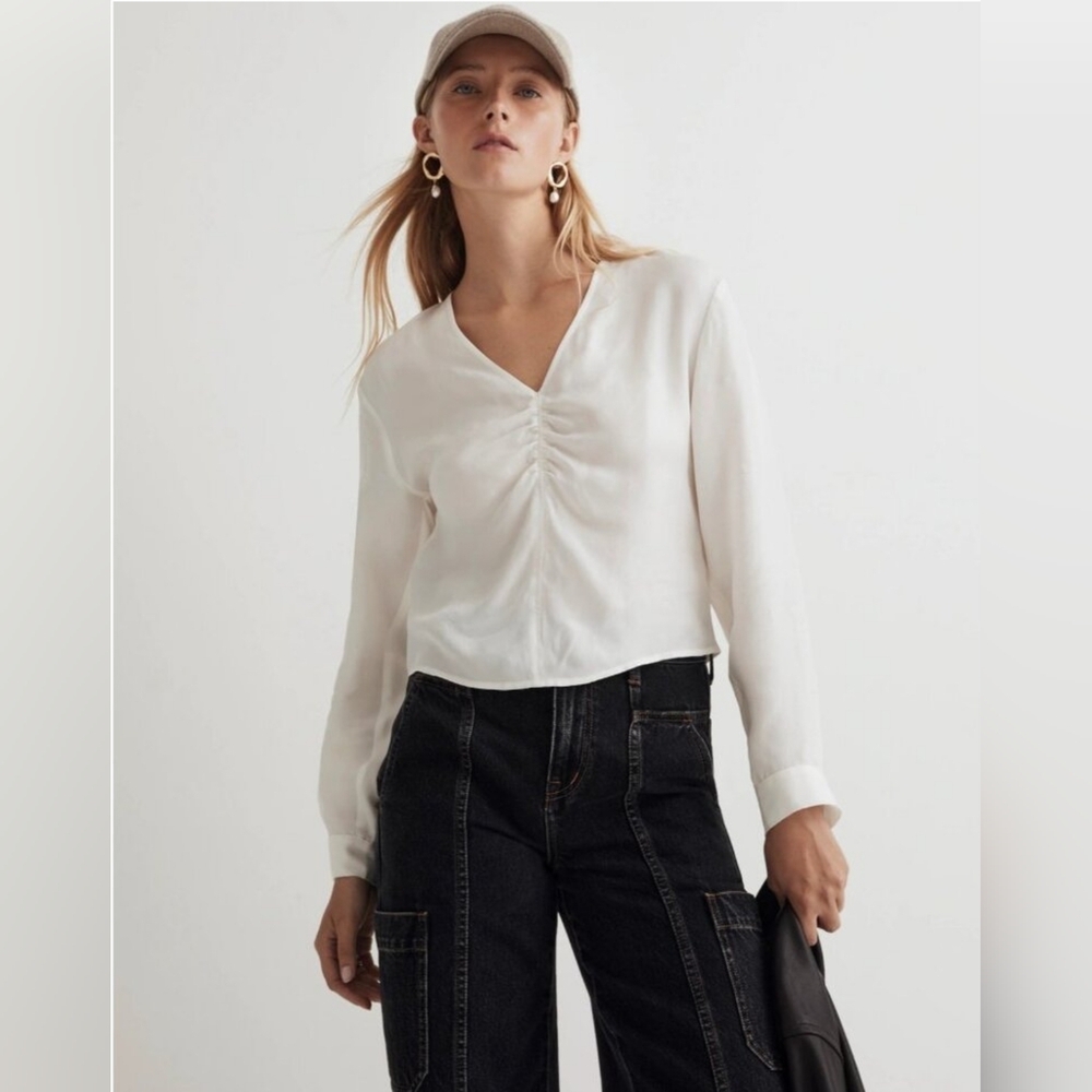 Madewell Brushed Ruched-Front Top #42